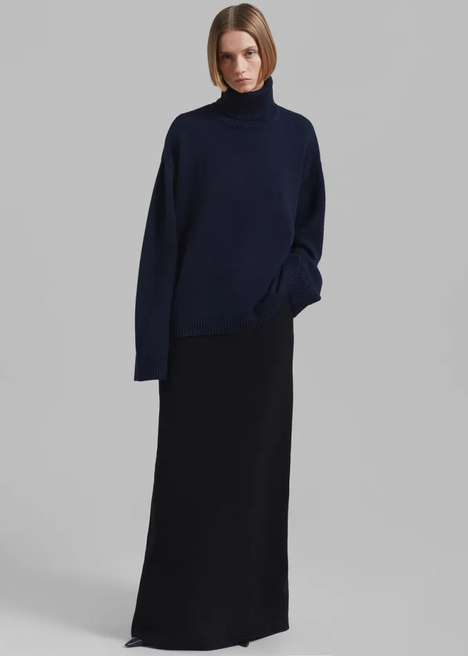 The Frankie Shop Malvo Long Wool Pencil Skirt 8211 Black Shop Clothing