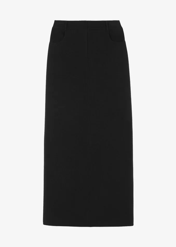 The Frankie Shop Malvo Long Wool Pencil Skirt 8211 Black Shop Clothing