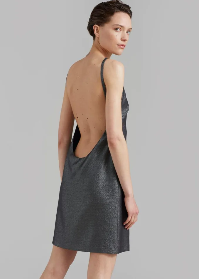 The Frankie Shop MATIN Byblos Backless Mini 8211 Silver Shop Dresses
