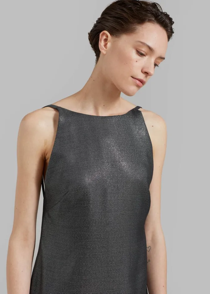 The Frankie Shop MATIN Byblos Backless Mini 8211 Silver Shop Dresses