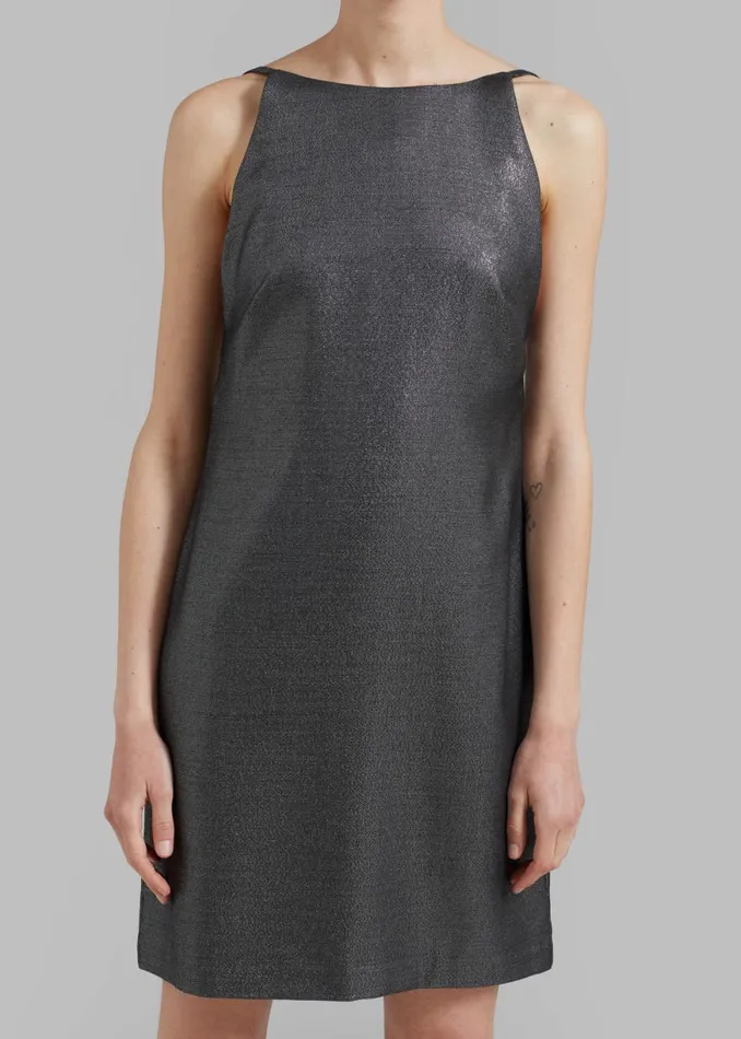 The Frankie Shop MATIN Byblos Backless Mini 8211 Silver Shop Dresses