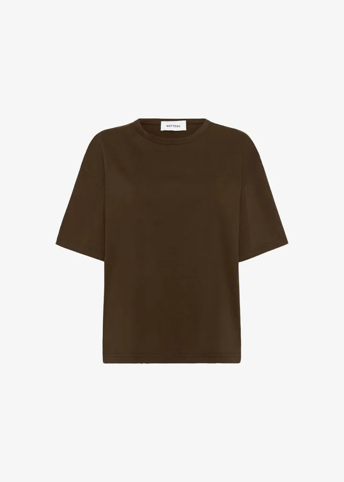 The Frankie Shop Matteau Circle Back Tee 8211 Cacao Shop Tops