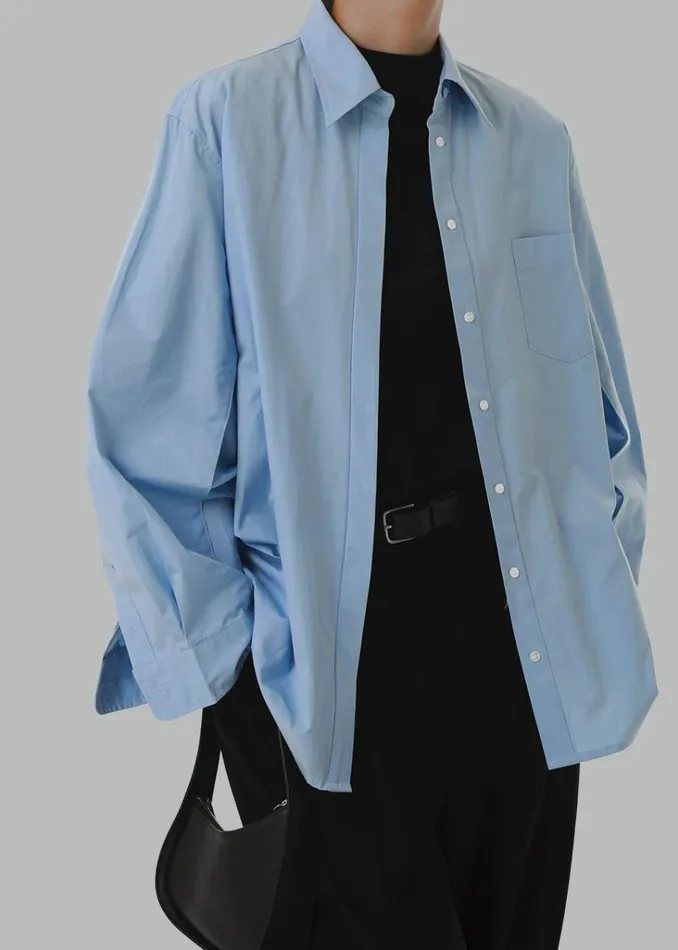 The Frankie Shop Mayim Oversized Shirt 8211 Sky Shop Tops
