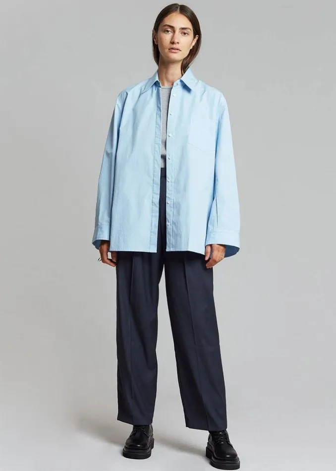 The Frankie Shop Mayim Oversized Shirt 8211 Sky Shop Tops