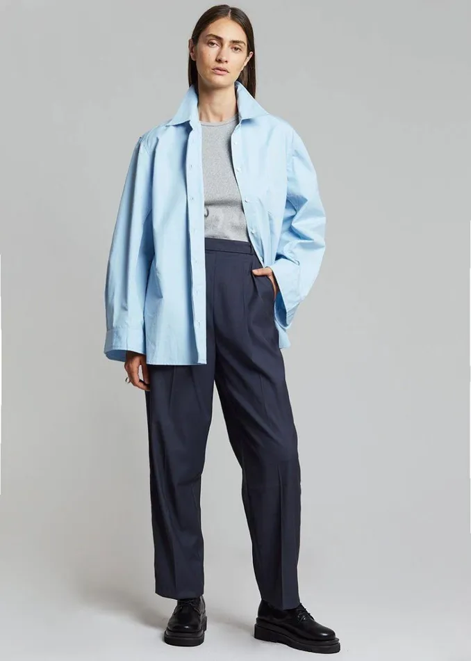 The Frankie Shop Mayim Oversized Shirt 8211 Sky Shop Tops