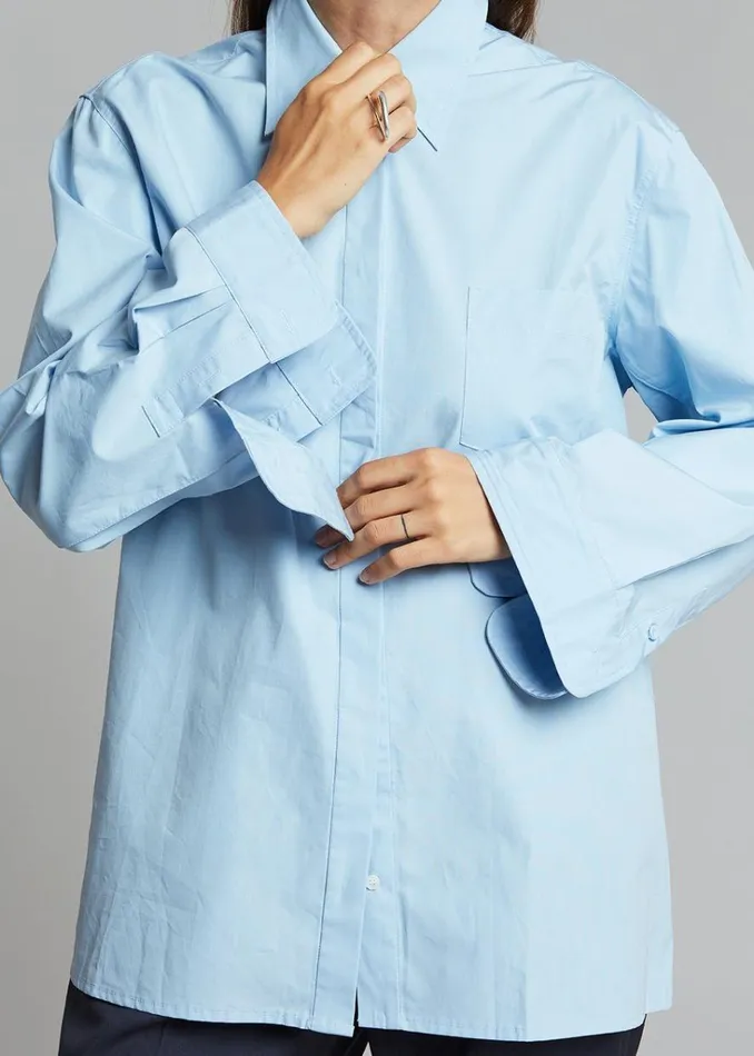 The Frankie Shop Mayim Oversized Shirt 8211 Sky Shop Tops