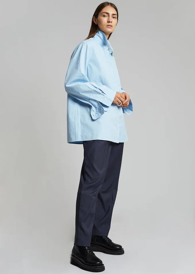 The Frankie Shop Mayim Oversized Shirt 8211 Sky Shop Tops