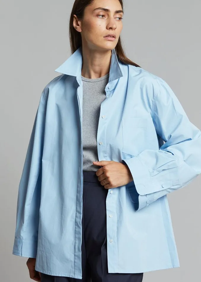 The Frankie Shop Mayim Oversized Shirt 8211 Sky Shop Tops