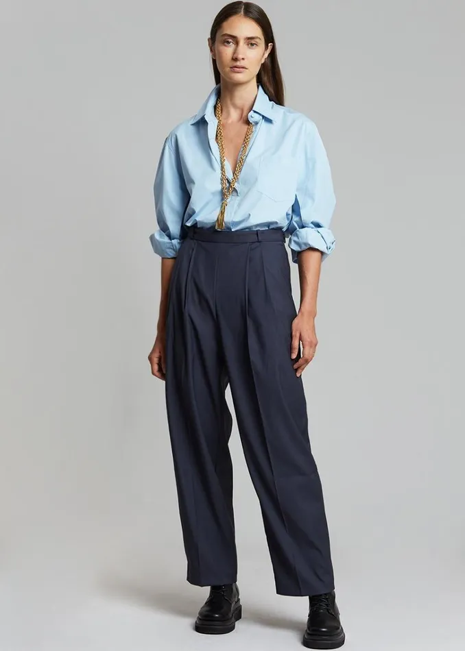 The Frankie Shop Mayim Oversized Shirt 8211 Sky Shop Tops