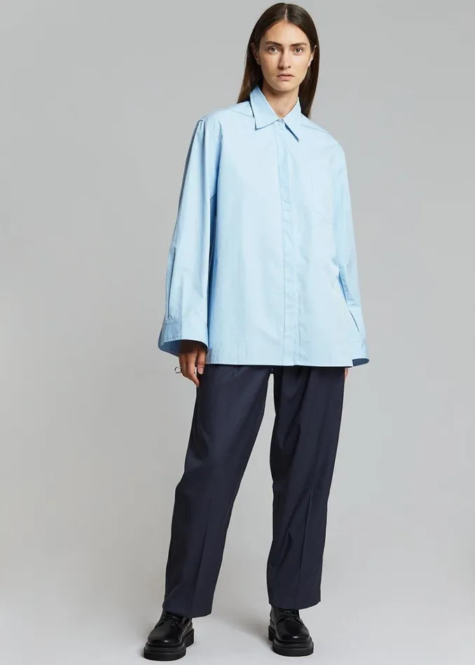 The Frankie Shop Mayim Oversized Shirt 8211 Sky Shop Tops