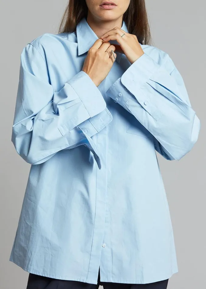 The Frankie Shop Mayim Oversized Shirt 8211 Sky Shop Tops