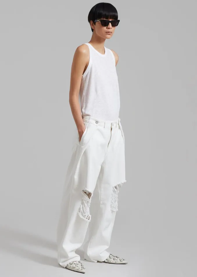 The Frankie Shop Mercer Ripped Jeans 8211 White Shop Clothing