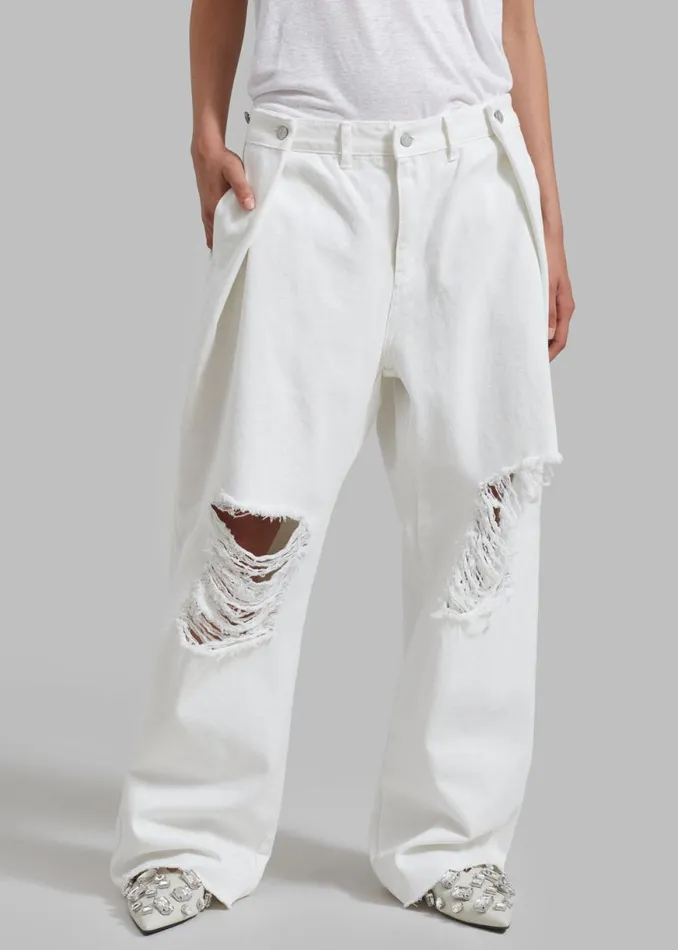 The Frankie Shop Mercer Ripped Jeans 8211 White Shop Clothing