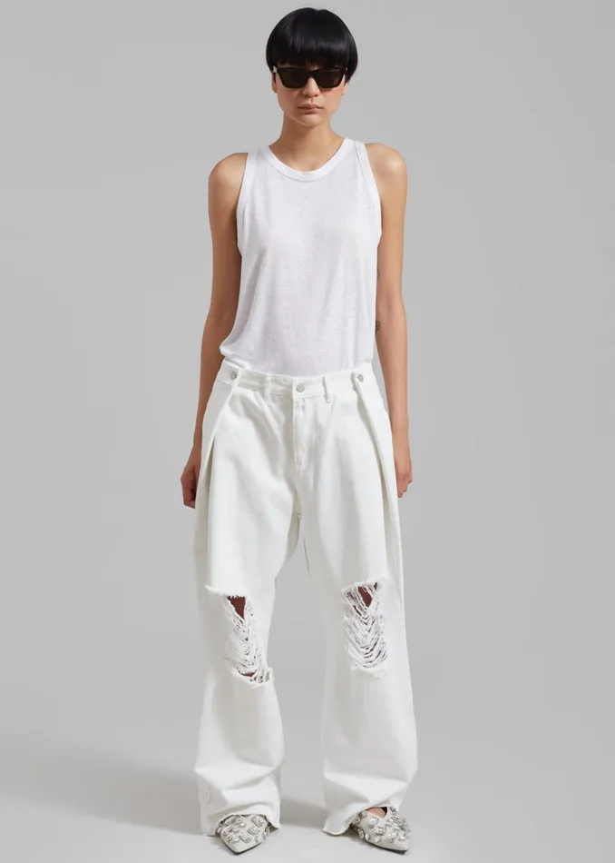 The Frankie Shop Mercer Ripped Jeans 8211 White Shop Clothing