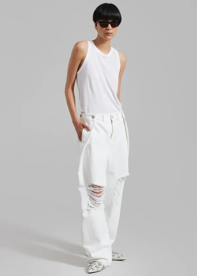 The Frankie Shop Mercer Ripped Jeans 8211 White Shop Clothing