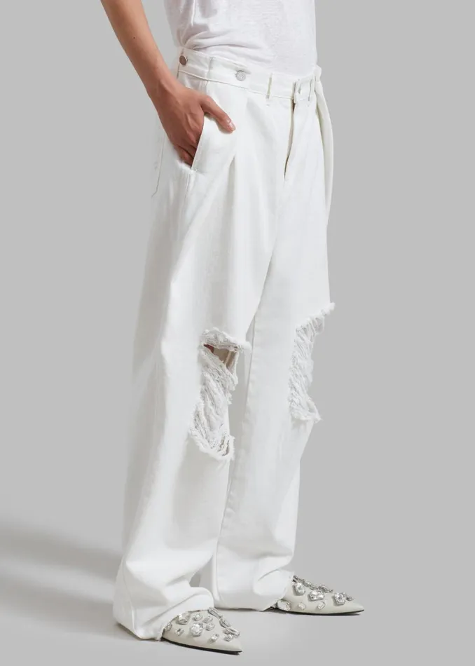 The Frankie Shop Mercer Ripped Jeans 8211 White Shop Clothing