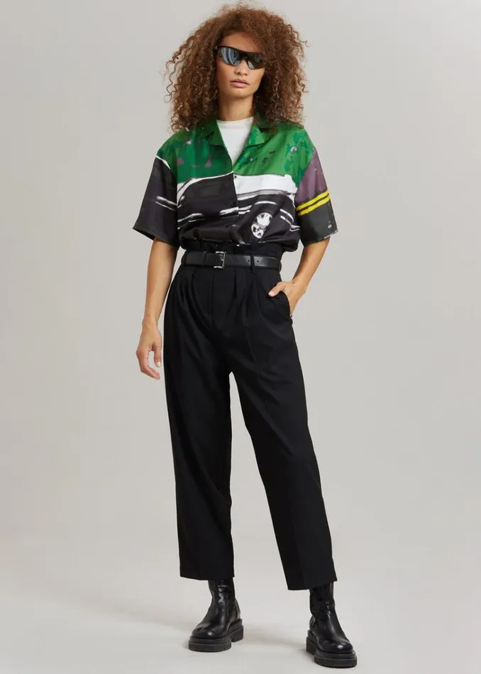 The Frankie Shop OpraSPORT Tony Unisex Shirt 8211 Green Print Shop Tops