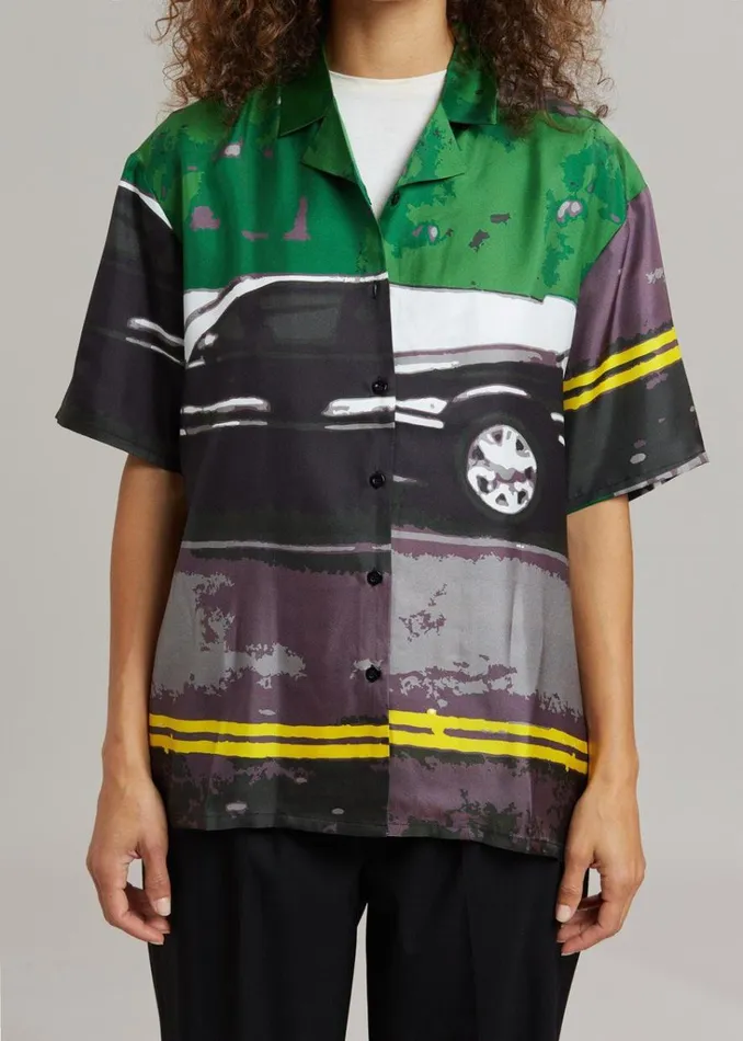 The Frankie Shop OpraSPORT Tony Unisex Shirt 8211 Green Print Shop Tops