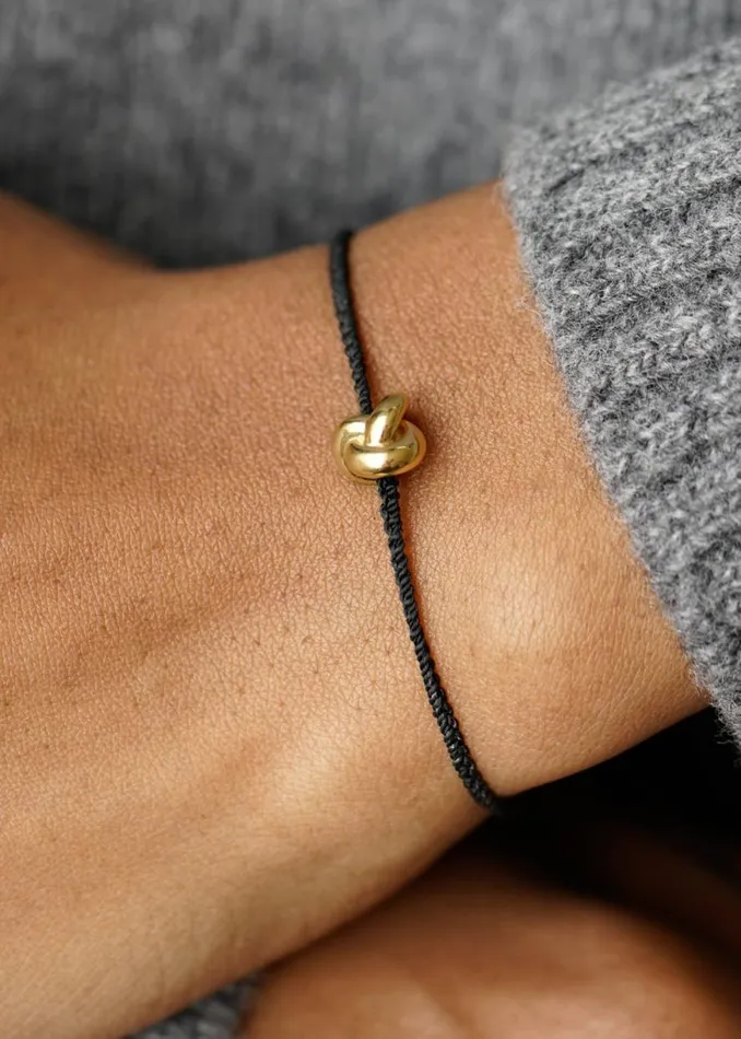 The Frankie Shop Otiumberg Knot Cord Bracelet 8211 Gold Vermeil Shop Accessories