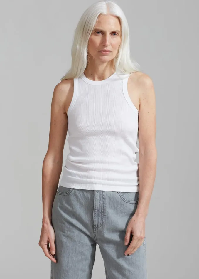 The Frankie Shop Rhe Rib Tank Top 8211 White Shop Tops
