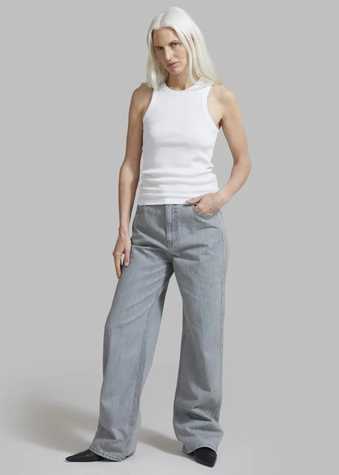 The Frankie Shop Rhe Rib Tank Top 8211 White Shop Tops