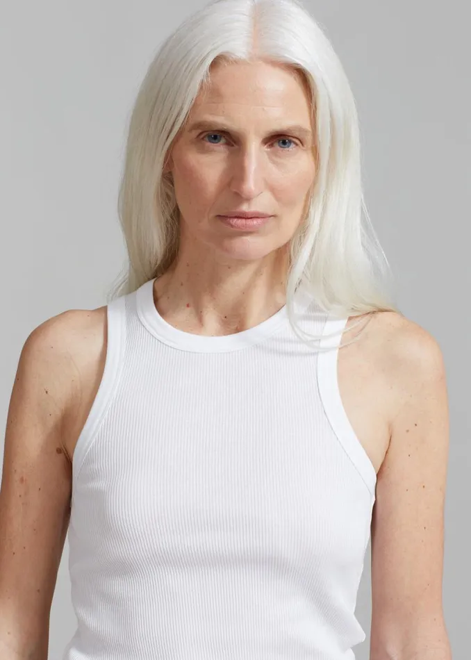 The Frankie Shop Rhe Rib Tank Top 8211 White Shop Tops