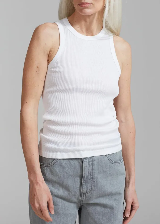 The Frankie Shop Rhe Rib Tank Top 8211 White Shop Tops