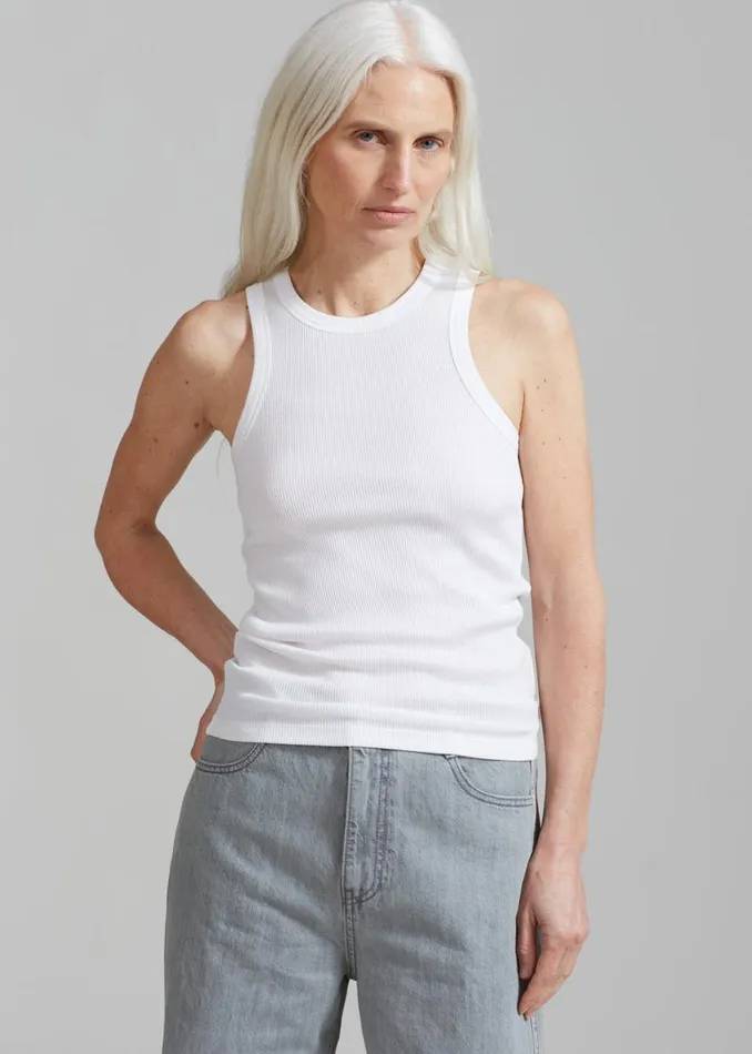The Frankie Shop Rhe Rib Tank Top 8211 White Shop Tops