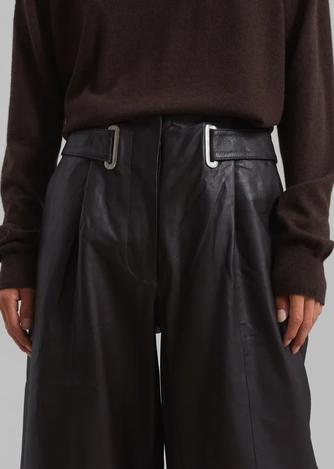 The Frankie Shop REMAIN Wide Eyelet Pants 8211 Coffee Bean Shop Clothing