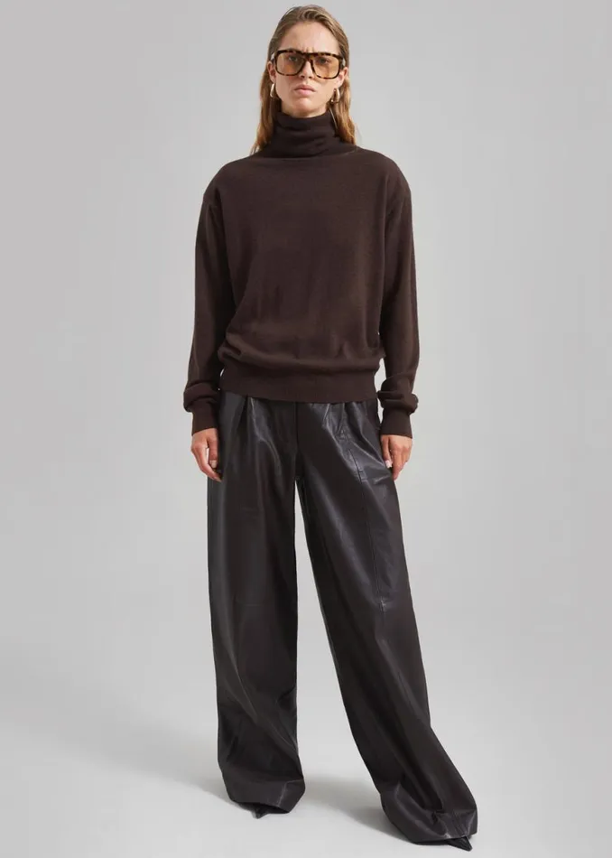 The Frankie Shop REMAIN Wide Eyelet Pants 8211 Coffee Bean Shop Clothing