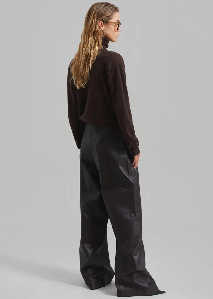 The Frankie Shop REMAIN Wide Eyelet Pants 8211 Coffee Bean Shop Clothing