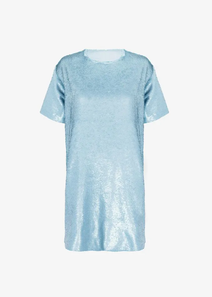 The Frankie Shop Riley Sequins Tee Mini Dress 8211 Sky Shop Dresses