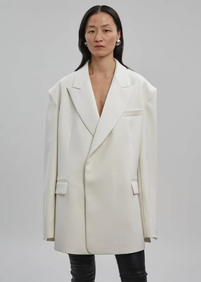 The Frankie Shop Sadie Oversized Double Breasted Blazer 8211 Cream Shop Outerwear