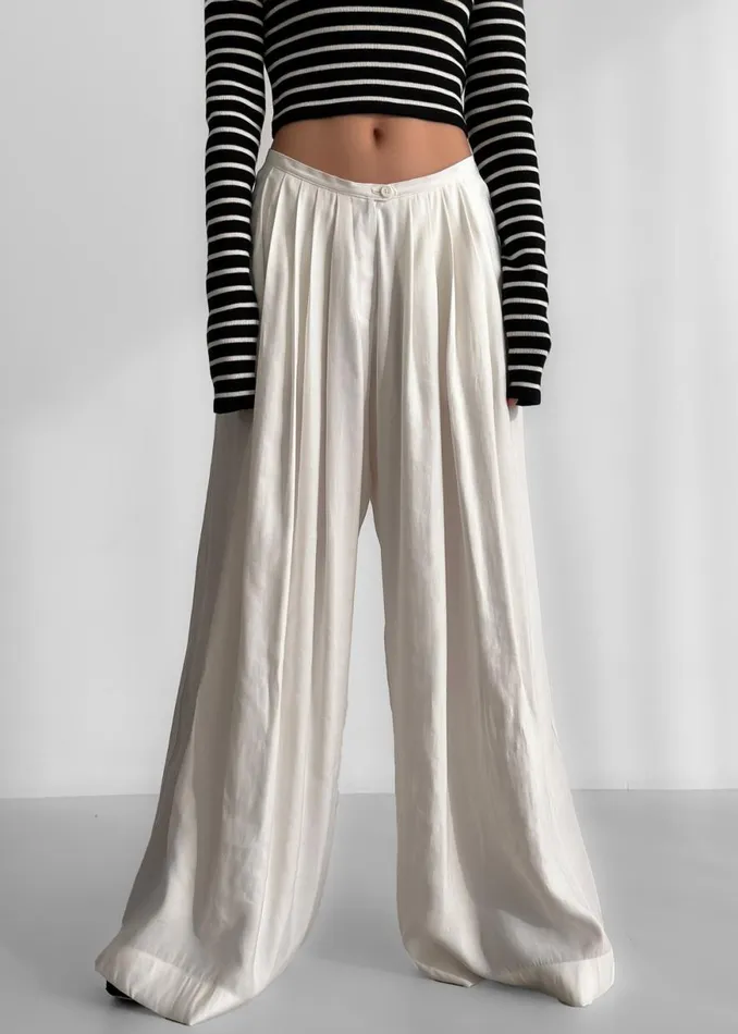 The Frankie Shop Sloane Wide Leg Trousers 8211 White Shop Bottoms