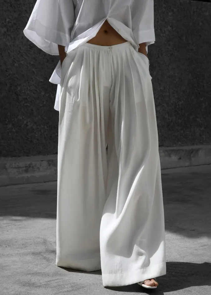 The Frankie Shop Sloane Wide Leg Trousers 8211 White Shop Bottoms
