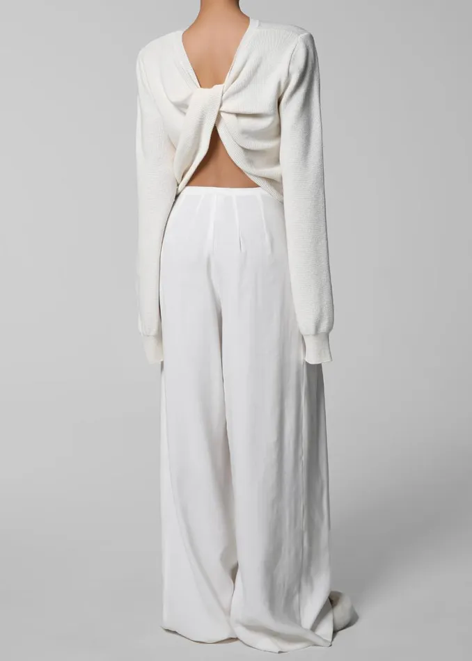 The Frankie Shop Sloane Wide Leg Trousers 8211 White Shop Bottoms