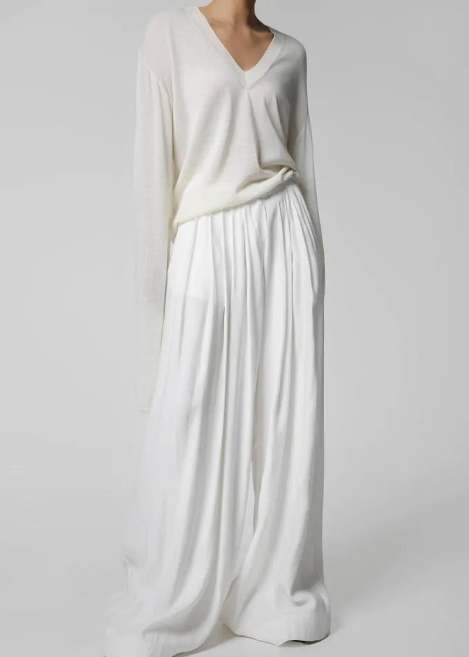 The Frankie Shop Sloane Wide Leg Trousers 8211 White Shop Bottoms