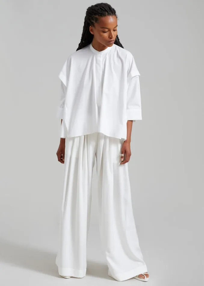 The Frankie Shop Sloane Wide Leg Trousers 8211 White Shop Bottoms