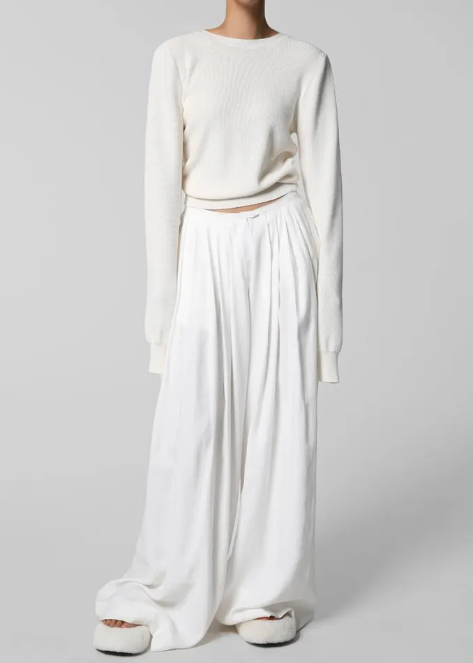 The Frankie Shop Sloane Wide Leg Trousers 8211 White Shop Bottoms