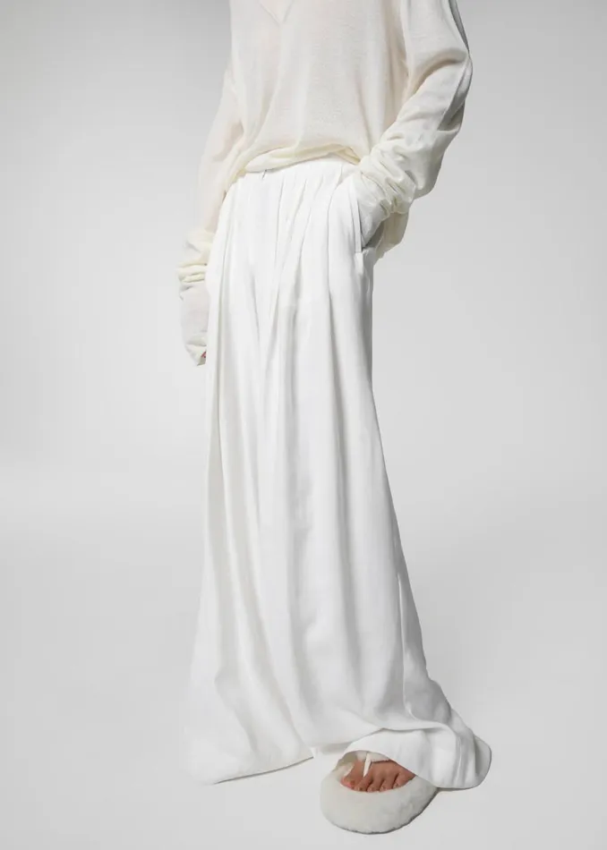 The Frankie Shop Sloane Wide Leg Trousers 8211 White Shop Bottoms