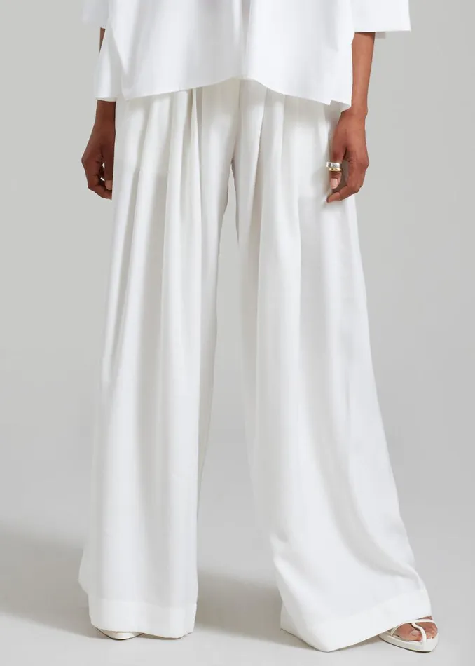 The Frankie Shop Sloane Wide Leg Trousers 8211 White Shop Bottoms