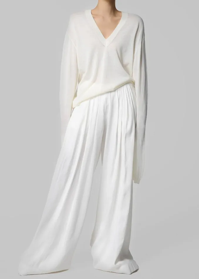 The Frankie Shop Sloane Wide Leg Trousers 8211 White Shop Bottoms