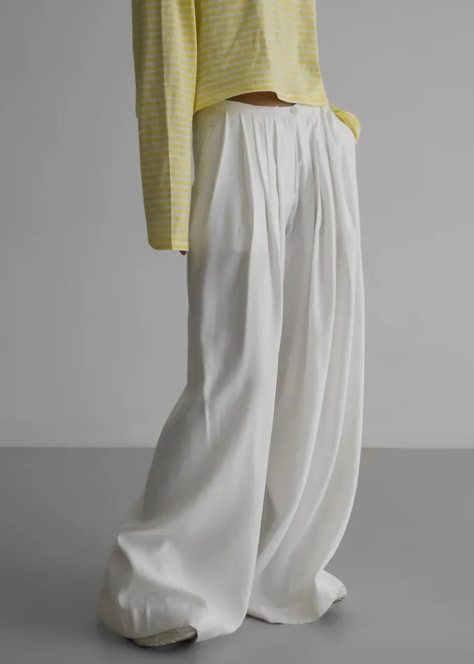 The Frankie Shop Sloane Wide Leg Trousers 8211 White Shop Bottoms
