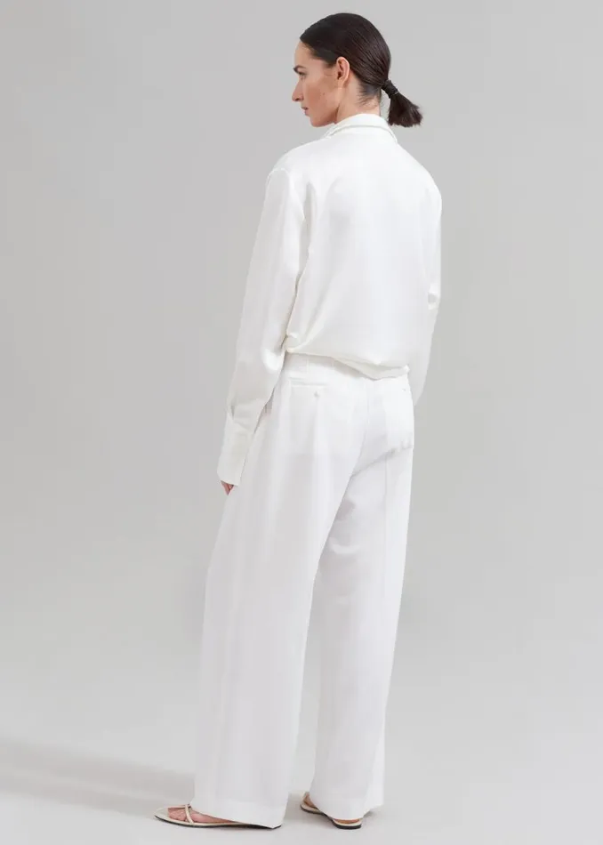 The Frankie Shop Sree Silky Shirt 8211 White Shop Tops