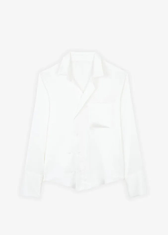 The Frankie Shop Sree Silky Shirt 8211 White Shop Tops