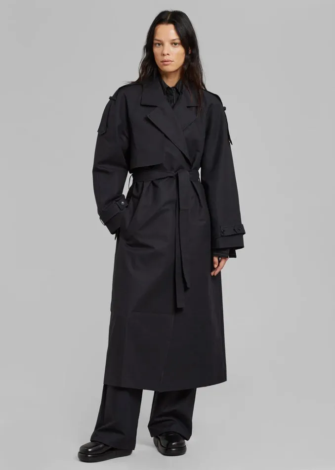 The Frankie Shop Suzanne Trench Coat 8211 Black Shop Outerwear