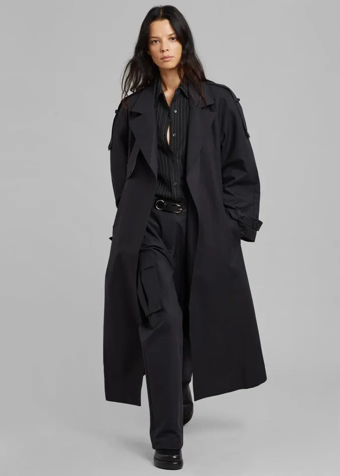 The Frankie Shop Suzanne Trench Coat 8211 Black Shop Outerwear