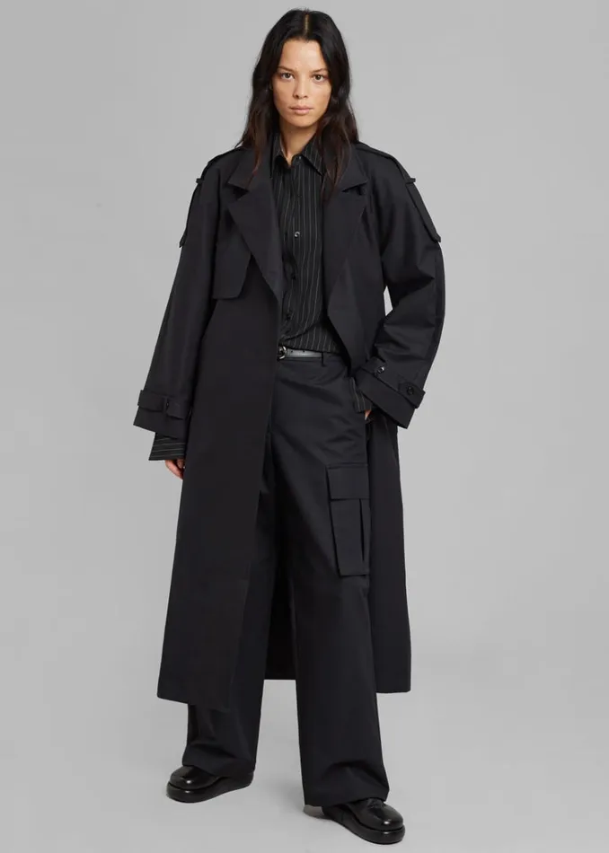 The Frankie Shop Suzanne Trench Coat 8211 Black Shop Outerwear