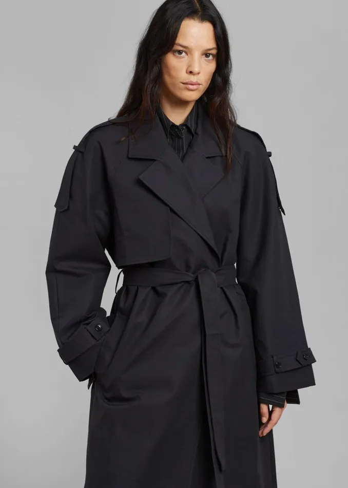 The Frankie Shop Suzanne Trench Coat 8211 Black Shop Outerwear
