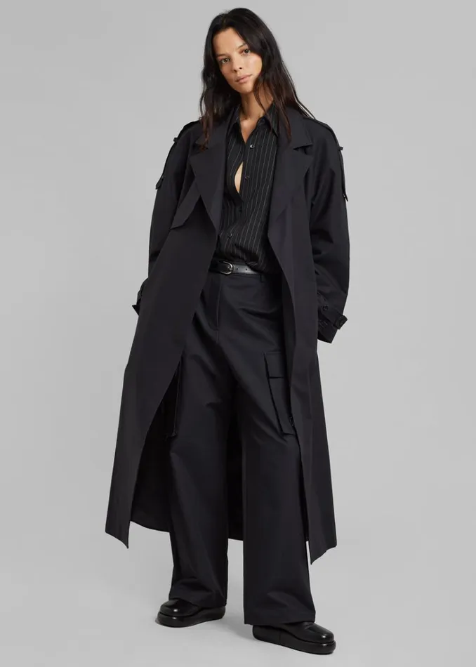 The Frankie Shop Suzanne Trench Coat 8211 Black Shop Outerwear